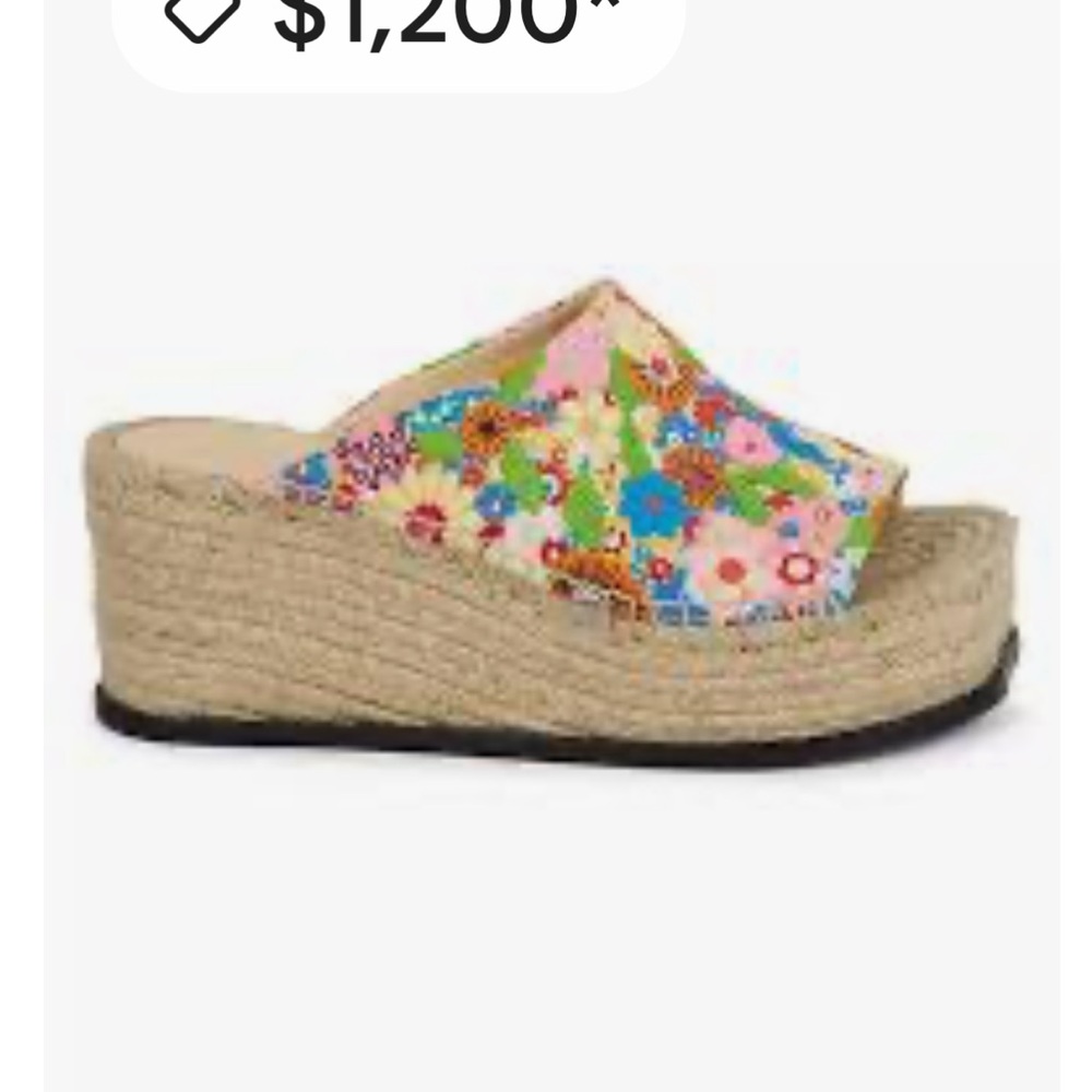 Floral Espadrille Wedge Sandals
